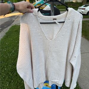 Cozy Cream V-Neck Sweater